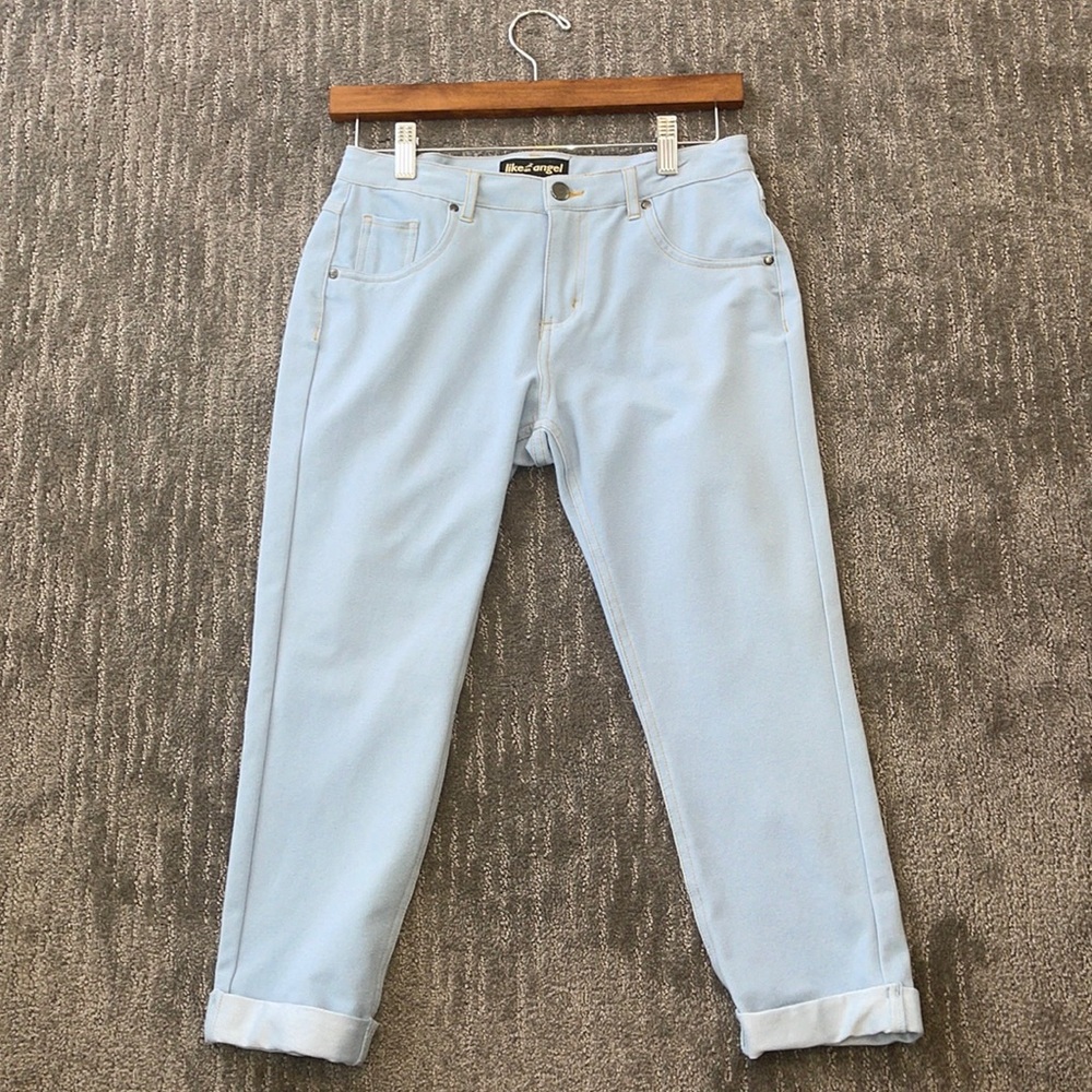 Like An Angel light wash cuffed Jeggings  - Large